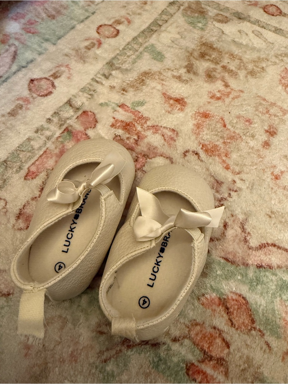 Lucky Brand Ivory Baby Bow Slip-On Shoes